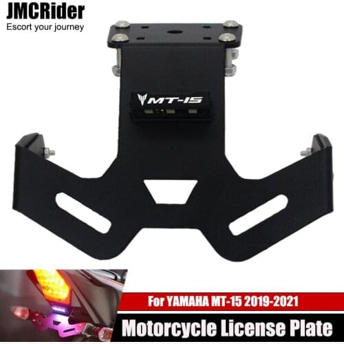 New 2021 With MT-15 logo Motorcycle Rear License Plate Holder Frame Bracket with LED Light For Yamaha MT-15 MT15 MT 15 2019 2020