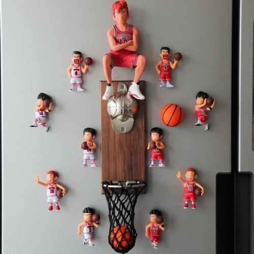 New Magnet 3D slam dunk refrigerator magnets creative stereo bottle cap bottle opener cartoon characters and iron basket bottle