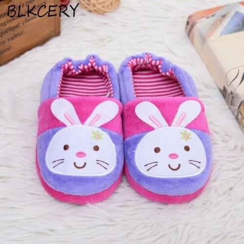 New Fashion Brand Toddler Girl Slippers for Baby Loafers Plush Warm Cartoon Bunny Children Home Shoes Little Kids House Footwear