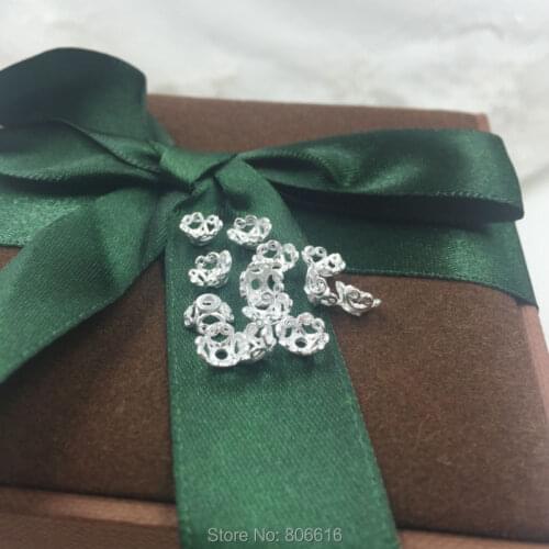 " Fake One Penalty Ten " 6*3MM 35Pcs/5G 925 Sterling Silver Jewelry Bead Caps Jewelry Findings Accessories