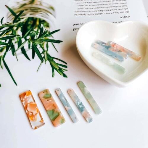 Strip Shape Resin Plastic Acetic Acid Eardrop Diy Material Pendant Necklace Earring Charms Jewelry Component 8pcs