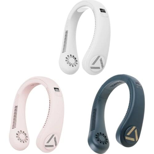 Portable Bladeless Hanging Neck Fan Mini Air Cooler Rechargeable Small Personal Cooling Tools for Home Outdoor Office