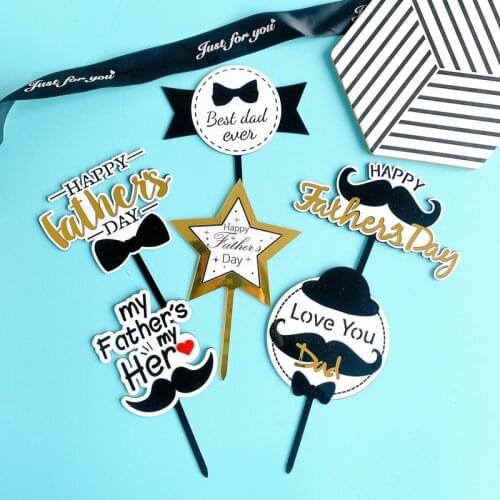 Happy Fathers Day Cake Topper Love You Dad Best Dad Ever Cake Decoration Party Supplies Topper Cake Decorating Supplies