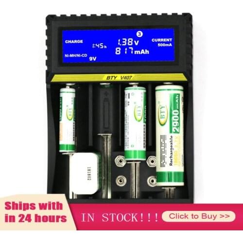 4 Slots Battery Charger 18650 Multi-function Li-ion Li-fe Ni-MH Ni-CD Smart Charger For AA/AAA/18650/26650/6F22/16340/9V Battery