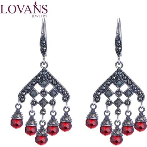 LOVANS Vintage Ethnic Retro серьги серебро Fish Hook Earrings For Women Boho Drop Earrings Jewelry For Mum