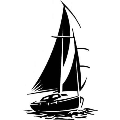 Funny Yacht Boat Ship Sea Ocean Waves Decor Car Sticker High Quality Silhouette Vinyl Accessories Good Quality Waterproof