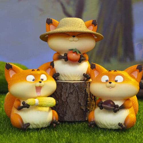 Blind Box Sesame Fox Eats The World Series Dolls Handmade Decoration Birthday Gift Anime Figure Office Desk Figurine Home Decor