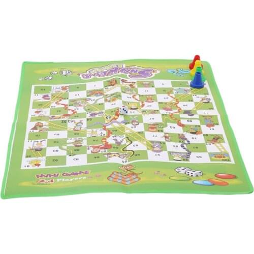 Snake And Ladder Kids Children Portable Flying Chess Ludo Board Family Game Educational Toys