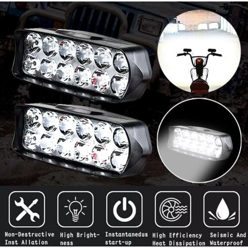 1/2pcs NEW Motorcycle Headlight Spotlight Bulb LED Spotlight 12 LED spot Light Fog Driving Lamp For ATV UTV Scooter Lighting