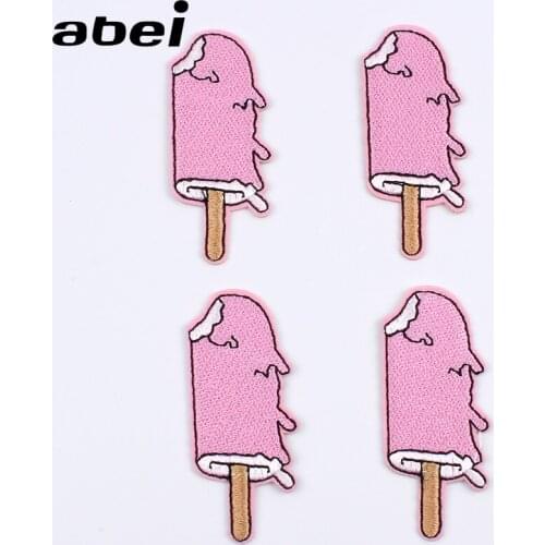 10pcs/lot Lovely Ice Cream Patch Iron In Embroidered Funny Patches Sew On Clothing Sticker DIY Jeans Bag Coat Shoes Badge