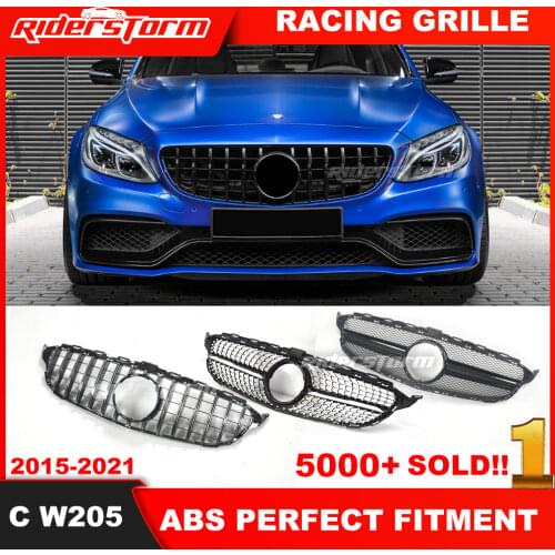 GT Grill For mercedez bens C Class w205 Gt Front grill GTR Grill for c205 c180 c200 c250 c300 c43 2015+ 2019+ front racing grill