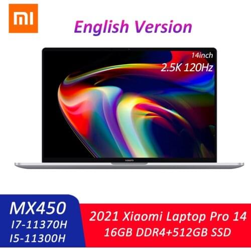 2021 Xiaomi Mi Laptop Pro 14 Inch Notebook i7-11370H/i5-11300H 16GB+512GB MX450/Iris Xe 120Hz 2.5K Screen Computer Office Game