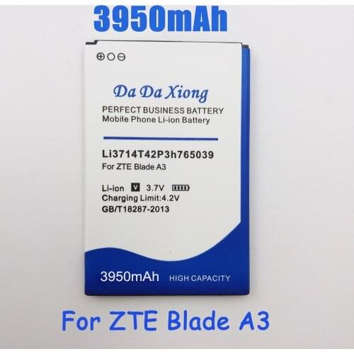 3950mAh Li3714T42P3h765039 Battery For ZTE Blade A3 T220 AF3 T221 A5 AF5