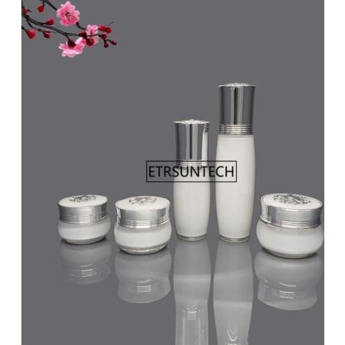 50pcs 15g 20g 30g White Gold Acrylic Cream Jar Cosmetic Bottle Container Jar, 20ml 50ml Acrylic Lotion Pump Bottle F2423