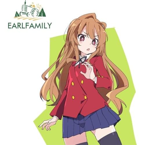 EARLFAMILY 13cm x 10.2cm for ToraDora Taiga Aisaka Car Stickers Waterproof Occlusion Scratch Decals Trunk Decor Car Styling
