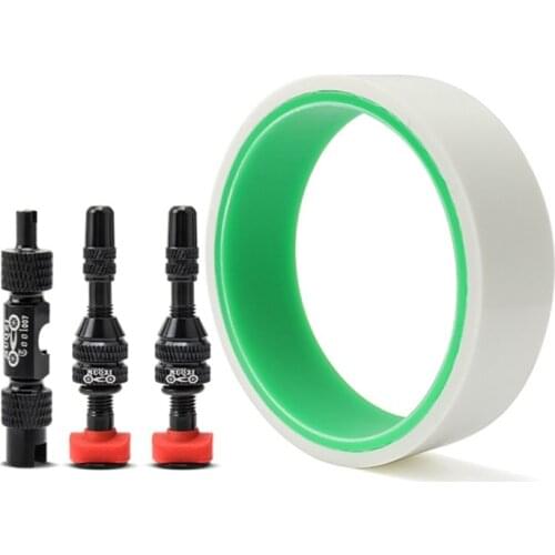 Bike Tubeless Presta Valve & Rim Tape Bicycle Tubeless No Tube Tire Tape Tire Pads For Rim Sealing Tubeless French Valve