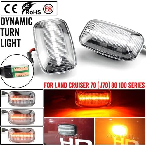 Side Marker Lights For Toyota Land Cruiser 70 80 100 Series Car Dynamic LED Sequential Turn Signal For Camry Celica Previa