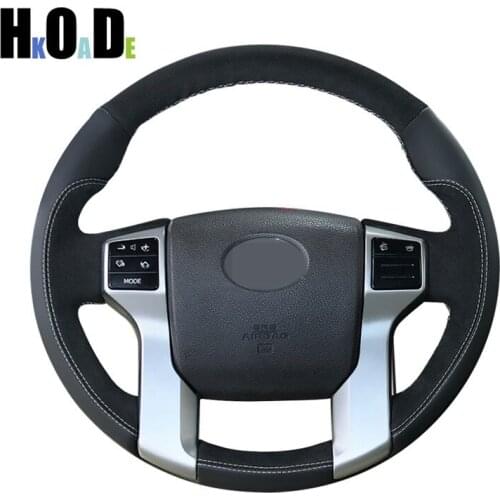 Car Steering Wheel Cover For Toyota Land Cruiser Prado 2017-2010 Tacoma 2012-2019 Tundra 2014-2019 Hand-sewing Black Suede