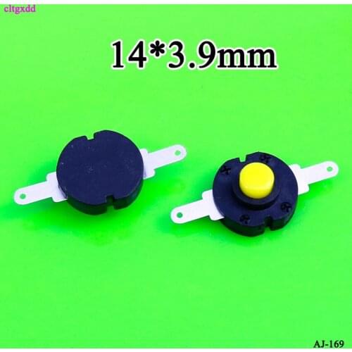 Cltgxdd 10Pcs Yellow Flashlight Push Button Switches Self Locking DC 1A 30V ON-OFF Mini Torch Button Switch