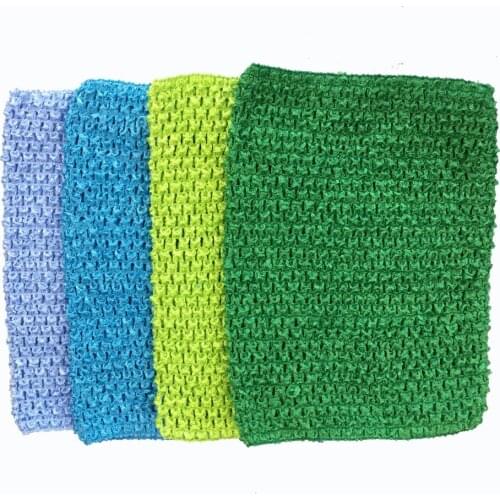 Colorful Baby 9inch Crochet Knit Tube Top 23*20cm Waffle String Elastic Corset Wrapped Chest Tops Girls Hair bow Accessory 40pcs