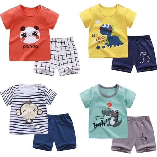 Children clothing Baby Girl Boy shorts Clothes tops Sets girl Outfits clothing Beach Shorts Childrens Round Neck Tops
