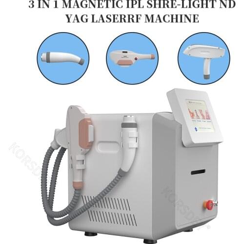 Factory Price 3 in 1 Multifunctional IPL Laser Hair Removal Nd Yag Laser Tattoo Removal Radio Frequency Plastic Surgery Machine