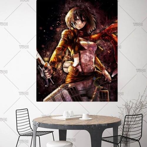 HD Prints Attack on Titan Poster Wall Art Mikasa Poster Home Decoration Bedroom Bedside Background Modular Japan Anime Pictures