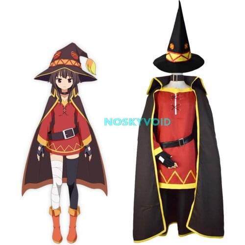 Megumin Cosplay Costumes Kono Subarashi Sekai Ni Shukufuku Wo! Magician Robe Suits Halloween Carnival Magic Cloak Hat Uniform