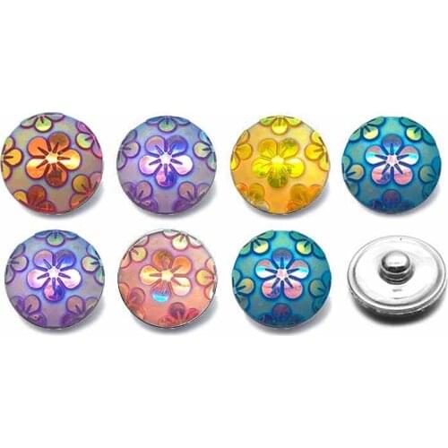 Hot Silicone 18mm Acrylic Resin Uneven Resin Snap Button 032 Fit Charm Interchangeable Bracelets Jewelry For Women Accessories