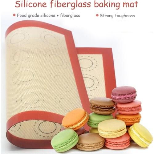 Multifunction Macaroon Non-Stick Silicone Baking Mat Non Stick Circle Pad Sheet Kitchen Rolling Dough Mat Liner Baking Tool