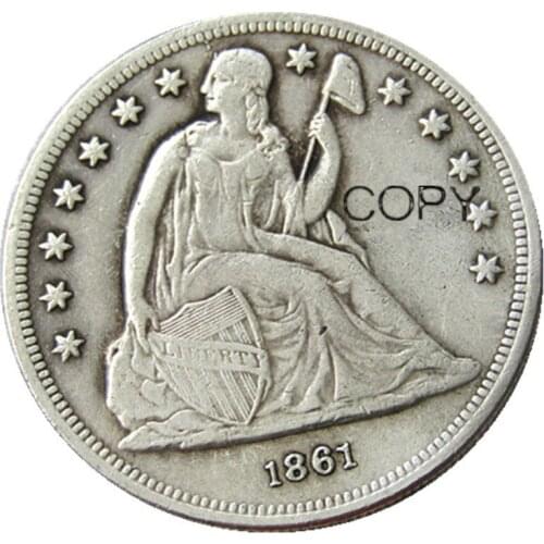 1861 Seated Liberty Dollar Silver Plated Copy Coins