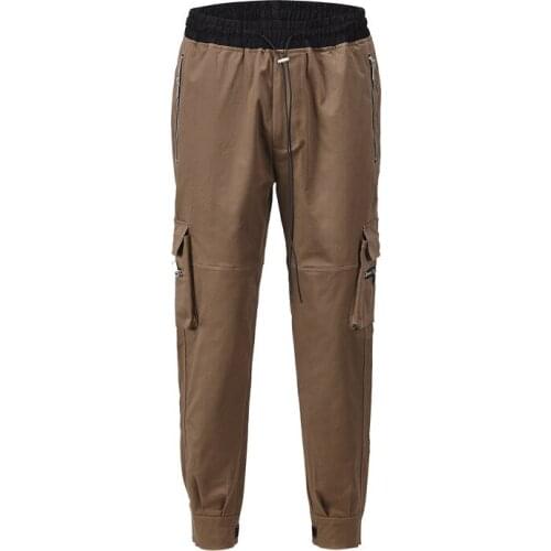 SEVEYFAN 2021 Hi Street Mens Drawstring Cargo Pants Hip Hop Cotton Joggers Trousers for Male