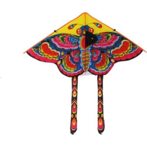 90*50cm Stunt Kite Nylon Rainbow Kite Butterfly Outdoor Foldable Childrens Kite Control Bar And Line Random Color Outdoor Toy