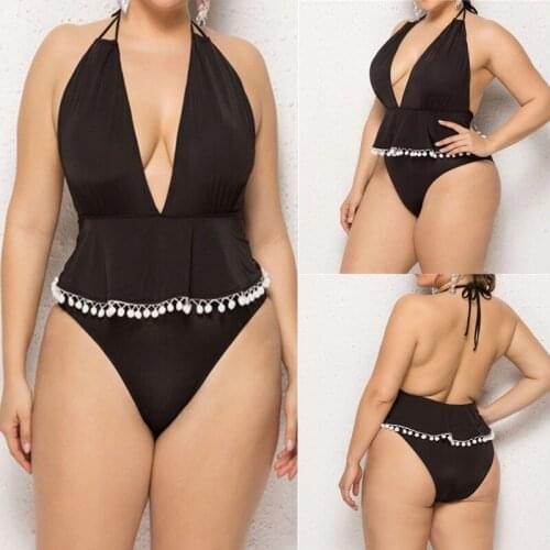 New Summer Swimsuits Woman 2021 Large Sizes One-piece Womens Swimsuit Beach Solid Color Bikini Set Ladies