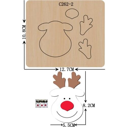New Christmas deer Wooden die Scrapbooking C-262-2 Cutting Dies Compatible with most die cutting machines