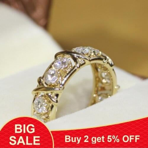 Original 925 Sterling Silver Rings White&Purple&pink AAA Zircon CZ Jewelry Gold Color Wedding Ring For Women