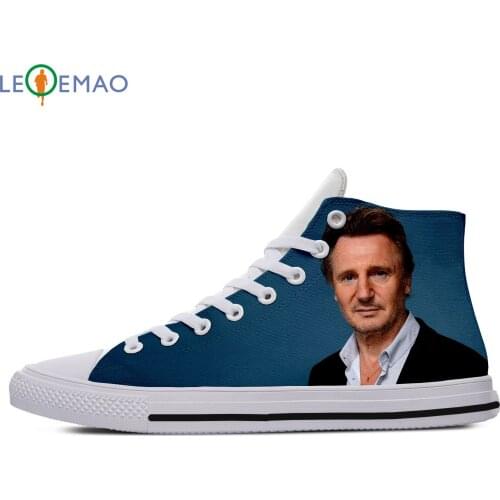 Custom Spring Autumn Canvas Shoes Liam Neeson High Quality Handiness Flats Mens Casual Shoes Comfortable Big White Zapatillas