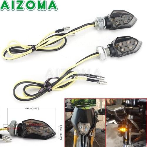 Pair Universal Motorcycle Front Rear LED Turn Signal Indicator Light Blinker For Dual Sport Street Bike Turning Lamp E8 E-mark