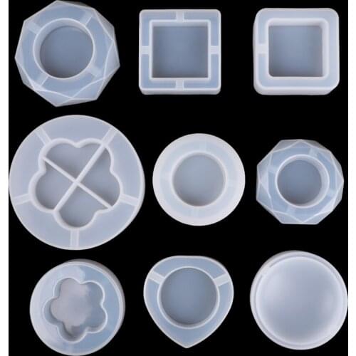 Ashtray Resin Silicone Mold Heart Square Round Mold for DIY UV Crystal Epoxy Crafts Making Handmade Crystal Ashtray Home Decor