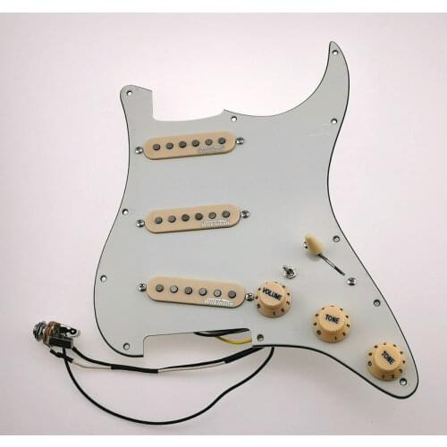 Pre-Wired Strat Pickguard SSS Wilkinson Alnico V 7-Way type fully loaded For 11-Hole Strat Pickguard Pre-Wired Guitar Pickups