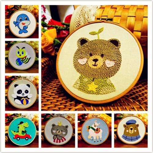 DIY Hand-Embroidered Cartoon Doll Weaving a Gifts For Children Poke Embroidery Kit