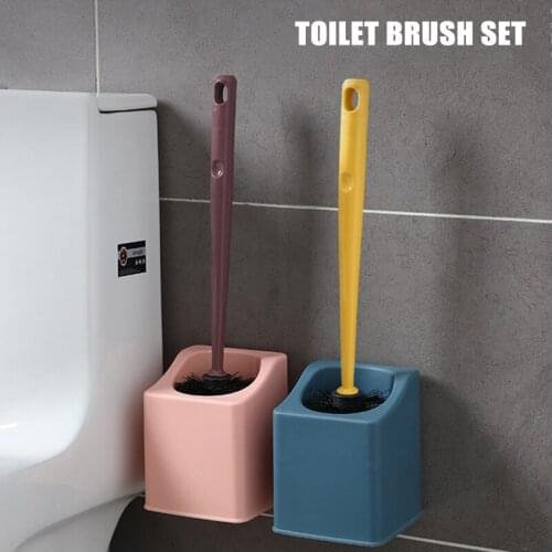 Toilet Brush Multifuction Dual-Use Cleaning Toilet Brush Household Toilet Cleaning Brush Wall Hanging Long Handle Holder