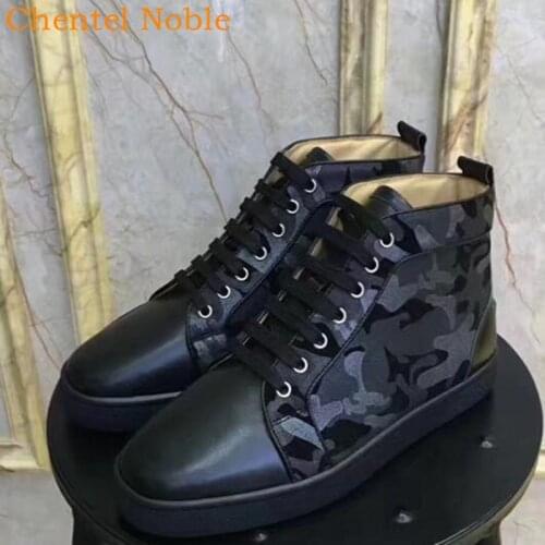 Navy Pattern Comfortable Leather Mixed Color Fashion Men Casual Shoes Party Dress Luxury Brand Chentel Flats Lace-Up Sneakers