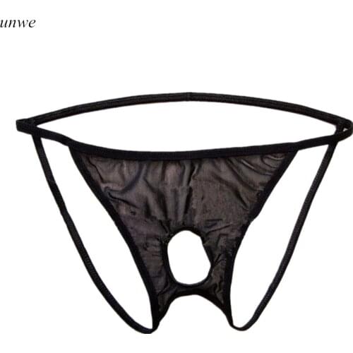 1pcs Hot Men Sexy Transparent Penis Underwear Gay Male Underpants with Hole Sexy Man Thongs and G-string