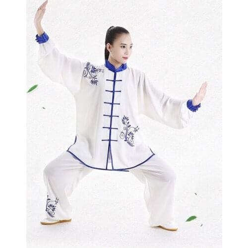 Tai Chi Uniform Adults Martial Arts Clothes Long Sleeve Embroidery Taekwondo Kungfu Suit Chinese Style Morning Exercise Costumes