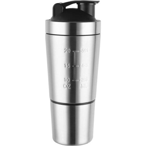 X7AB Stainless Steel Shaker Bottle Whey Protein Powder Mixing Bottles Sport Water Drinking Cup Vacuum Mixer Outdoor Drinkware