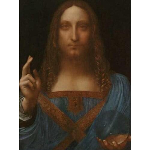 High quality Oil painting Canvas Reproductions Salvator Mundi (1500) by Leonardo Da Vinci Painting hand painted