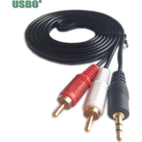 1.5M 3M 5M High quality 5ft Jack 3.5mm to 2 RCA audio cable adapter male to male cabo kabel for iPod Mp3 Mp4 Player Mobile Phone
