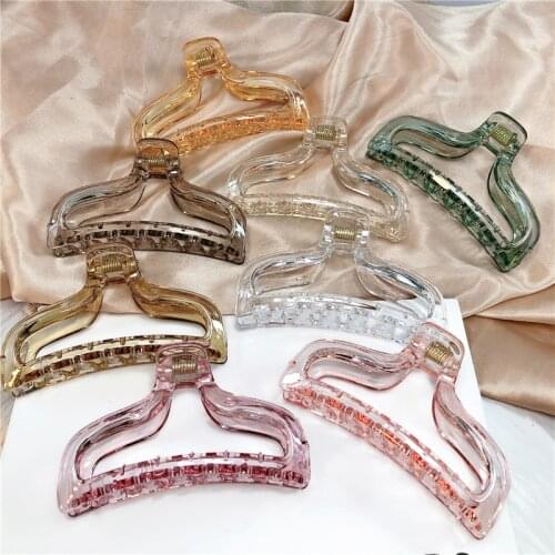 Ins Big Size Woman Acetate Solid Hair Claws Ladies Hairpins Hair Clips Make up Hair Styling Barrettes Hair Accessories Korea