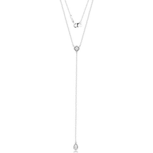 QANDOCCI Authentic 925 Sterling Silver Geometric Shapes Y-Necklace for Women DIY Charms Jewelry Making Wholesale choker